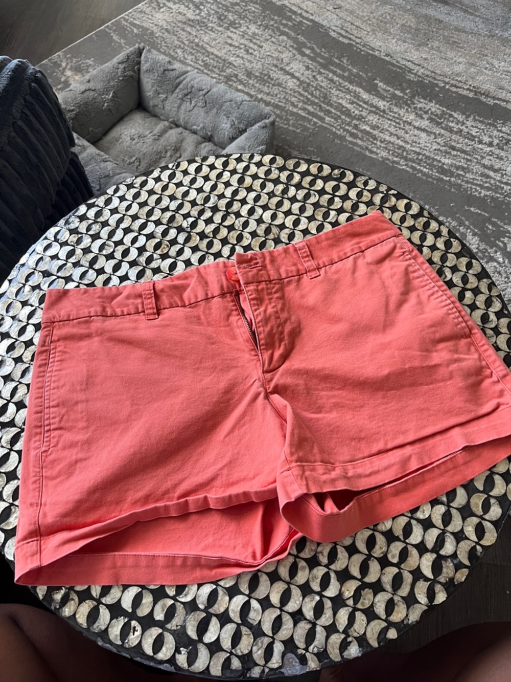 Womens Coral Bermuda Shorts with Flat Front